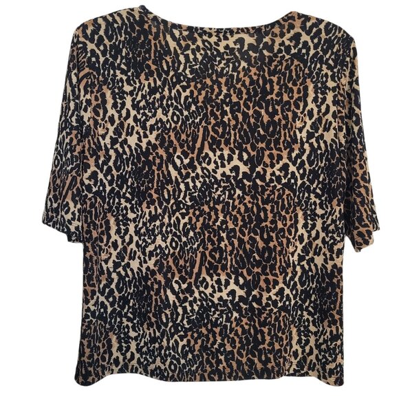 Byer California Women’s Animal Print Vintage 3/4 Sleeve Top Blouse Size L - Picture 2 of 7